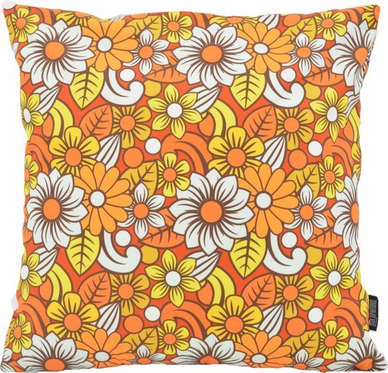 Housse de coussin fleurs Nola rétro | Coton / Polyester | 45 x 45 cm