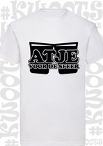 ATJE VOOR DE SFEER heren t-shirt - Wit - Maat M - korte mouwen - grappige teksten - leuke shirtjes - humor - quotes - kwoots - kado - cadeau - Sfeermaker - Gezelligheid kent geen t