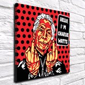 Pop Art Charlie Watts Poster in lijst - 95 x 95 cm Fotopapier Mat 180 gr Framed - Popart Wanddecoratie