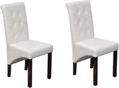 Furnibella –2x Eetkamerstoel Gecapitonneerd Kunstleer Wit Eetkamer Stoel Stoelen