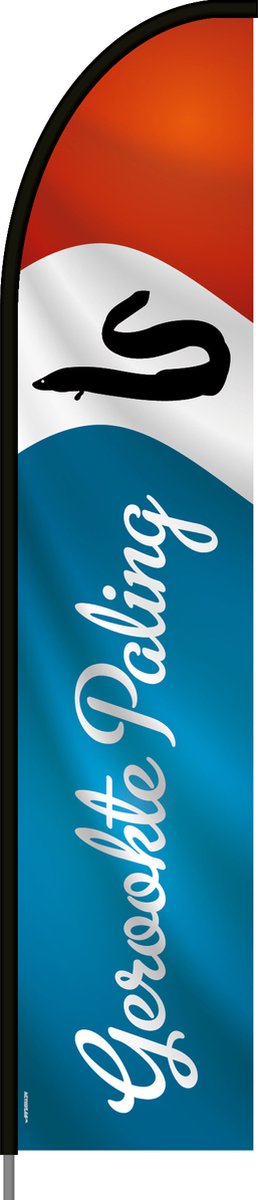 Beachflag - Gerookte Paling - Vlag + Hengelsysteem + Draagtas - Actievlag.nl