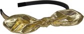 Jessidress® Haarband Haar Diadeem met buigbaar strik Hoofdband - Goud