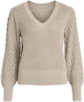 VILA VICHASSA REV NEW V-NECK L/S KNIT TOP Dames T-shirt - Maat S