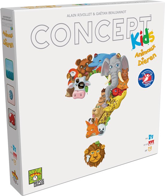 Gezelschapsspel: Concept Kids Dieren -  Bordspel, uitgegeven door Repos Production
