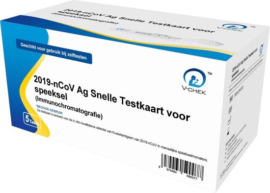V-Chek – Lollypop Zelftest – Antigeen Sneltest – Lollipop Speekseltest Corona – 500 Stuks – Covid 19 Test – CE Gekeurd