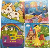 Akyol - Kinder Puzzel - 4 puzzels - cadeau - kinderen - educatief - hout - kleuren