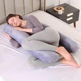 Polaza® Zwangerschapskussen - Zijslaapkussen - Body Pillow - Lichaamskussen - Kussen zwangerschap - Zwangere vrouw kussen - Polyester