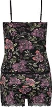 Hunkemöller Dames Nachtmode Pyjama short velours  - Zwart - maat S