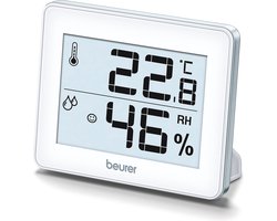 Beurer HM 16 Thermo-hygrometer - Thermometer - Luchtvochtigheid - Binnen - Smiley display - °C / °F - Incl. batterij - 3 Jaar garantie - Wit