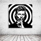 David Bowie Pop Art Poster in lijst - 90 x 90 cm en 2 cm dik - Fotopapier Mat 180 gr Framed - Popart Wanddecoratie inclusief lijst