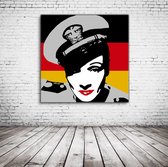 Marlène Dietrich Pop Art Poster in lijst - 90 x 90 cm en 2 cm dik - Fotopapier Mat 180 gr Framed - Popart Wanddecoratie inclusief lijst