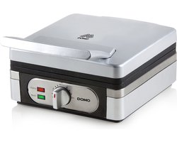 DOMO DO9047W/N Wafelijzer - Wafelmaker - XL wafels 4x7 - Belgische Wafels - 1400W - Inox