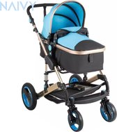 Naivy® Luxe Kinderwagen || Multifunctionele Kinderwagen || Kwalitatieve Buggy || Opklapbare Kinderwagen || Blauw