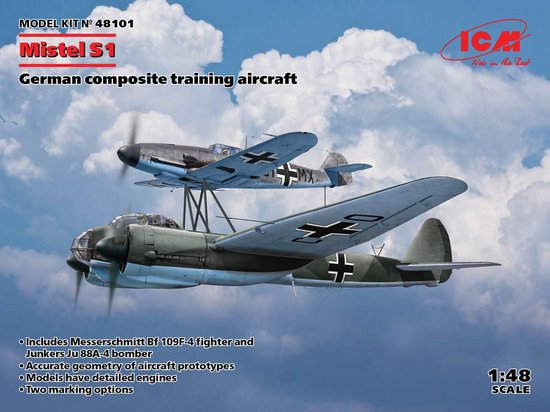 1:48 ICM 48101 Mistel S1 German composite training aircraft Plastic Modelbouwpakket