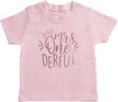 T-Shirt Verjaardag 1 jaar - Meisjes - Roze - 12 maanden - viering -feest