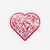Qraphy QR-Code Valentijn Stickers - Stuur een Videoboodschap! - 1 Afneembare Sticker