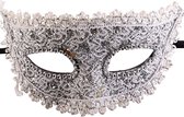 Carnival Toys Verkleedmasker Strass Dames Zilver One-size