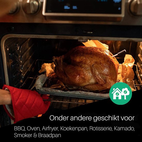 FlameTech® Draadloze (vlees) thermometer 50m Barbecue / Oven