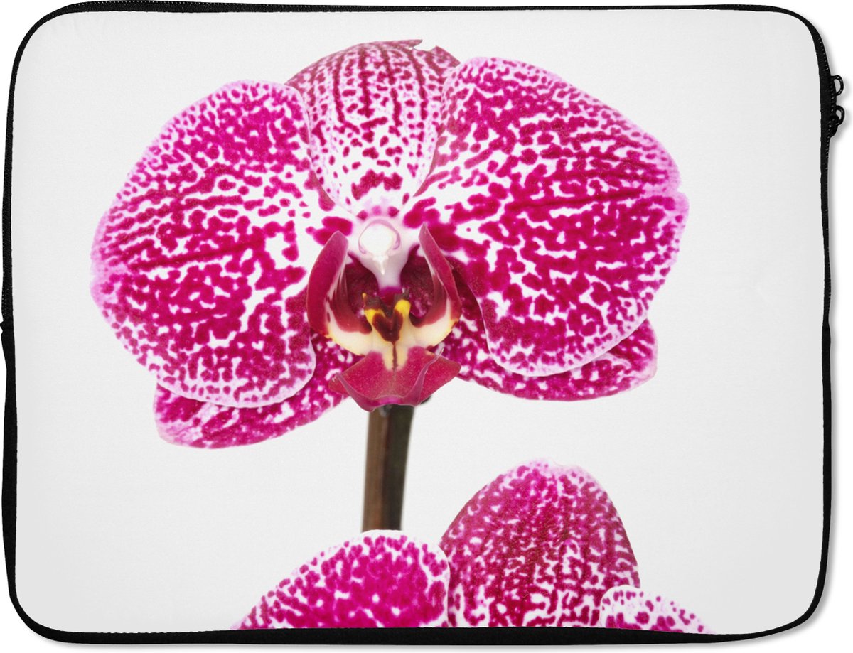 Laptophoes 17 inch - Orchidee roze - Laptop sleeve - Binnenmaat 41x28 cm - Zwarte achterkant