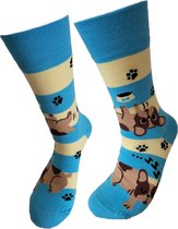 Verjaardag cadeau - Bulldog - Hond - Grappige sokken - Schildpadsokken - Leuke sokken - Vrolijke sokken - Luckyday Socks - Cadeau sokken - Socks waar je Happy van wordt - Maat 37-42