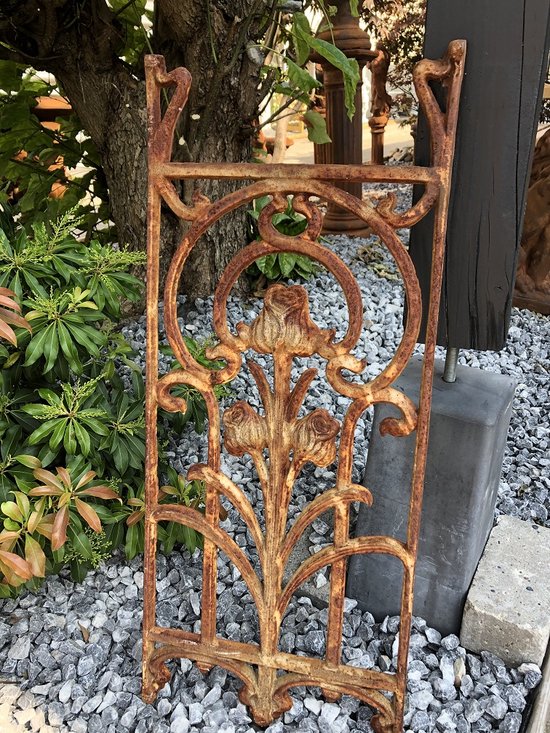 Metalen art nouveau, landelijke decoratie, wandrek tulp. | bol.com
