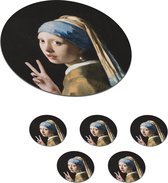 Sous-verres - Ronds - La Jeune Fille à la perle - Vermeer - Art - 10x10 cm - 6 pièces