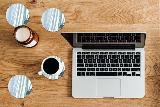 Sous-verres pour verres - Ronds - Été - Tache - Vert - 10x10 cm - Sous-verres en verre - 6 pièces