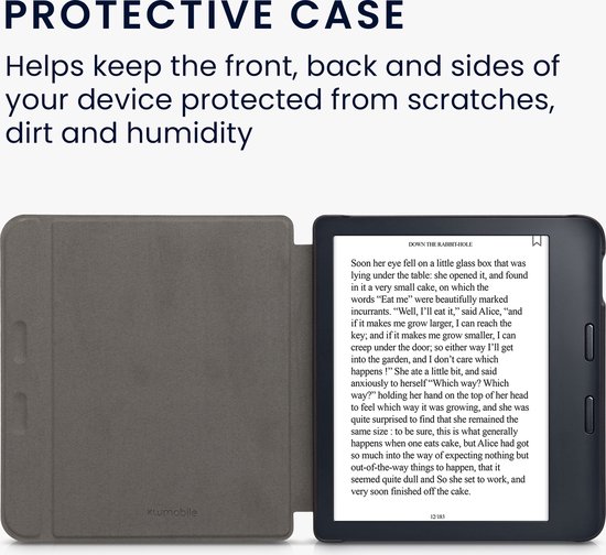 kwmobile hoes geschikt voor Kobo Libra 2 - Magnetische sluiting - E reader cover in blauw / grijs / zwart - Sterrenstelsel en Boom design van Merkloos — afbeelding 2