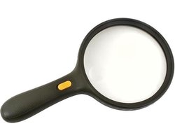 Aoyu- Duolens Handloep Leeslamp met  LED Verlichting - Hand Vergrootglas met Licht – 1.8x vergrotend + 5x vergrotende minilens-Zwart