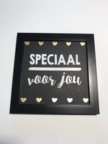 Tekstbord / Wandbord / Speciaal voor jou / Verjaardag / Cadeau / Woondecoratie / Zwart / Fotolijst