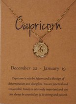 Capricorn/Steenbok - Sterrenbeeld ketting - Zodiac signs - Astrologie/Astrology - Horoscoop - Goud