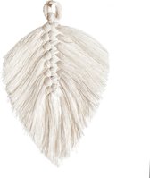 Macrame blad - Muurdecoratie - Macrame - Wit - Muurhanger - Touw