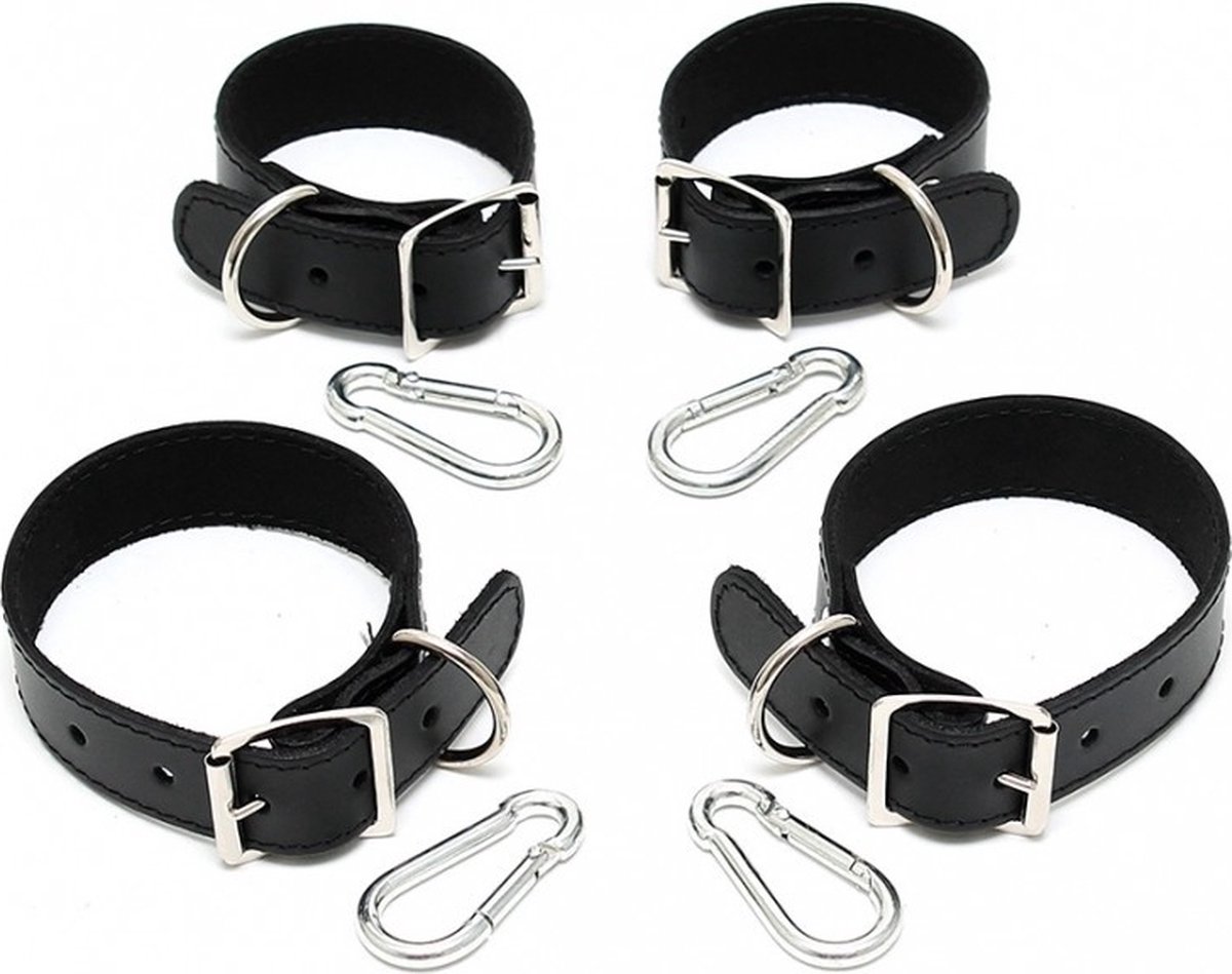 Goedkoopste Bondage Play - Leren Handboeien Seks - Seksspeeltje - Erotiek -Met Voetboeien