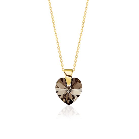 Montebello Ketting Aella KHG441 - Swarovski® Hart - 925 Zilver Verguld - Ø10mm - 40cm