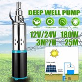 24V High Lift 25m zonne-waterpomp - 180W - Diepe bronpomp - DC-schroefdompelpomp - voor tuin Huis Agrarische irrigatie