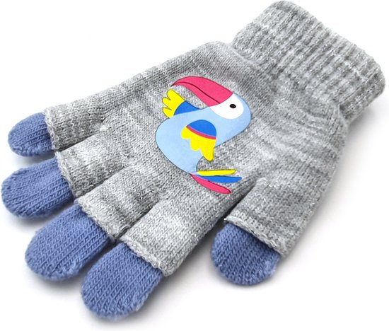 Kinder glitter handschoenen voor meisjes dubbellaags thermo met vogel print  - paars | bol.com