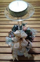 tafelkerstdecoratie met tafel kaars Handmade in Belgie - Donia Star