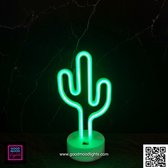 CACTUS | NEON-SIGN - TAFELMODEL | Neon led sign - Kunststof - Niet verstelbaar - Voor binnen - Geen fitting - Aan/uit schakelaar - op product - USB - Batterij - Geen personage