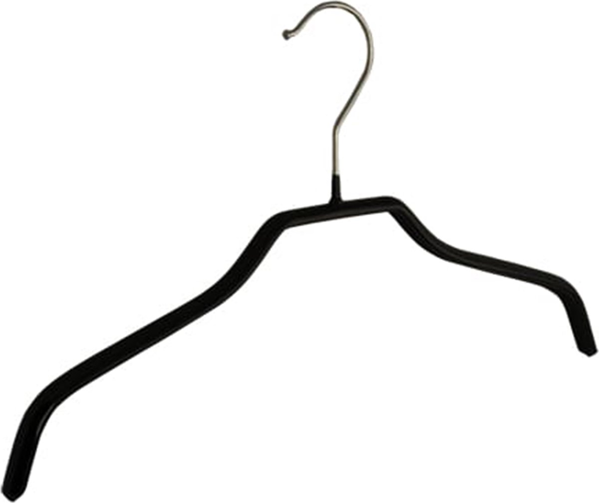 De Kledinghanger Gigant - 10 x Blouse / shirthanger (kind) metaal met zwarte anti-slip coating, 35 cm