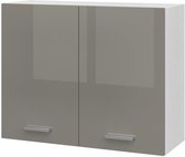 EXTRA - Hoge keukenkast L 80cm 2 deuren - Truffel gelakt