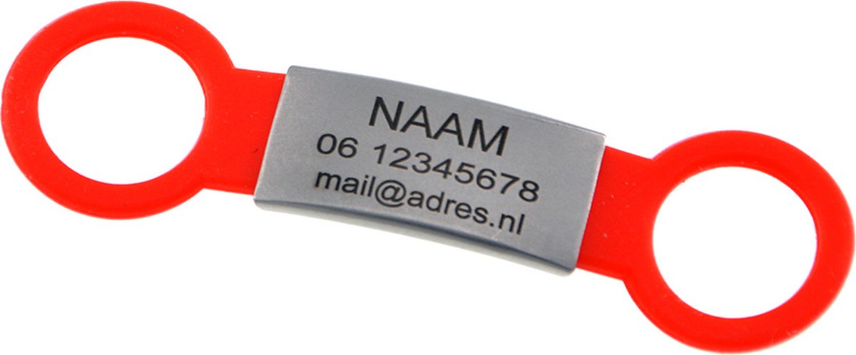 Bol.com Hondenpenning - kattenpenning - ID penning - ROOD - RVS - MEDIUM inclusief graveren aanbieding