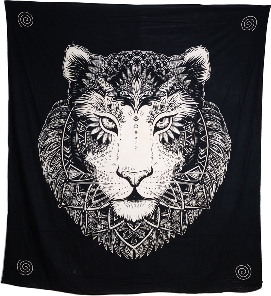Authentiek Wandkleed Leeuw – Zwart/Wit (225 x 200 cm)