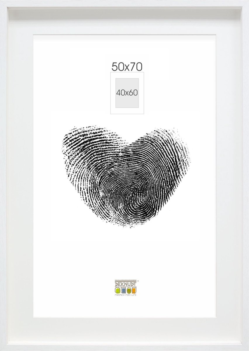 Deknudt Frames Fotolijst - wit met passe-partout - 40x60 cm / 50x70 cm