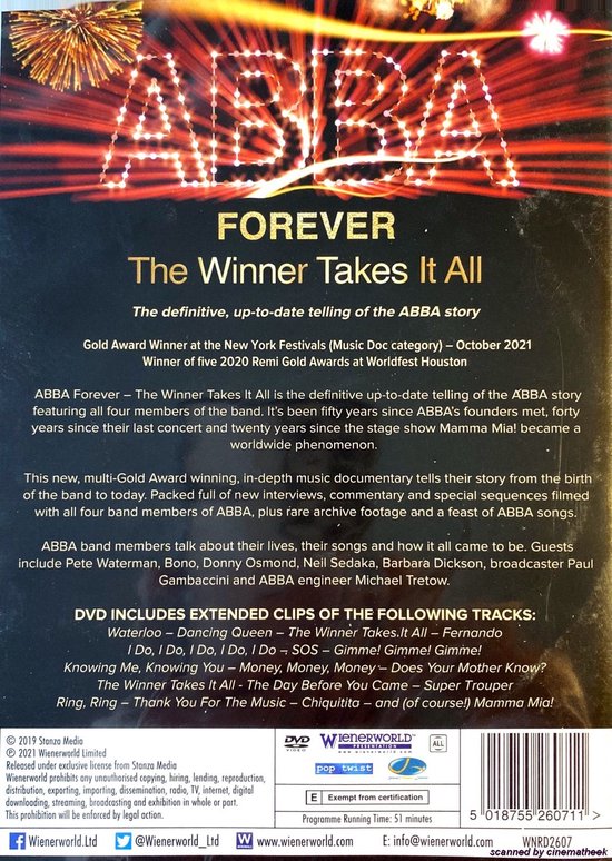 ABBA Forever - The Winner Takes It All (DVD), ABBA | Muziek | bol