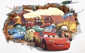 Cars muursticker - muursticker - kinderkamer - speelgoed - auto - sticker - autootjes - racebaan 3 -  50X70CM