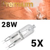 Premium G9 halogeenlamp - Halogeen - 28 watt - 28W - 230V - 230Volt - Insteek - Lichtbron - Binnen & Buiten - 5 stuks