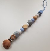 RiFresh | speenkoord | blauw | hout | siliconen kralen