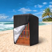 Strandstoel beschermhoes voor strandstoel, Heavy Duty 420D Oxford stof waterdicht en wintervast UV bestendig Strandstoel Cover 135x105x175/140cm（Black）