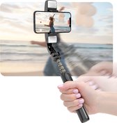 DINelek® - Middle - Anti-shake Gimbal - Mobiele Telefoon Stabilisator - Portable Gimbal - Met Dubbele Led Verlichting - TikTok - Vloggen - Smartphone Stabilizer - Met Afstandsbediening - Self