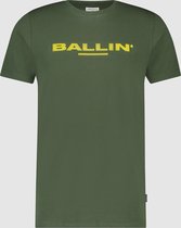 Ballin Amsterdam -  Heren Slim Fit   T-shirt  - Groen - Maat S